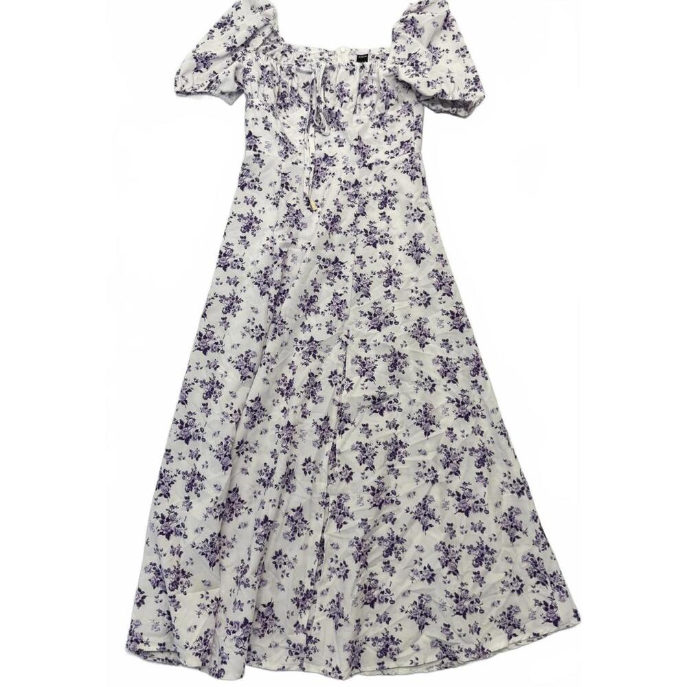 SHEIN Women's Floral Puff Sleeve Maxi Dress